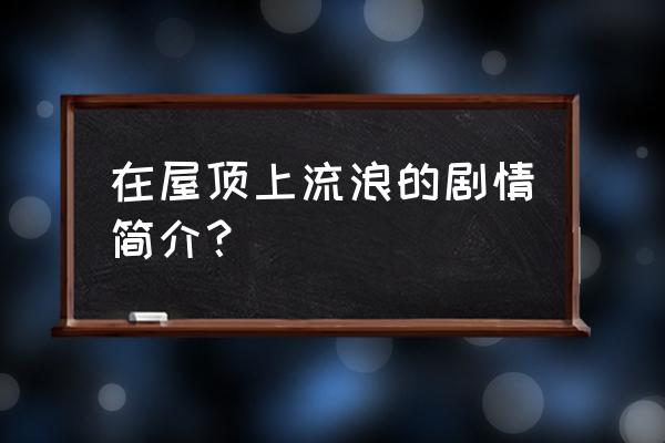 在屋顶上流浪136分钟 在屋顶上流浪的剧情简介？