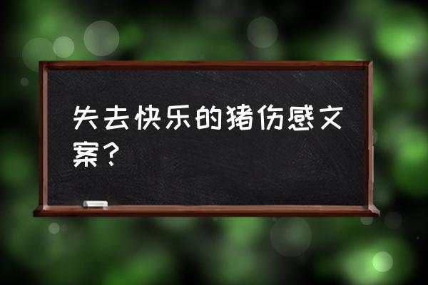 丢了幸福的猪说说 失去快乐的猪伤感文案？