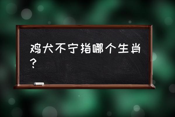 鸡犬不宁指哪个生肖 鸡犬不宁指哪个生肖？