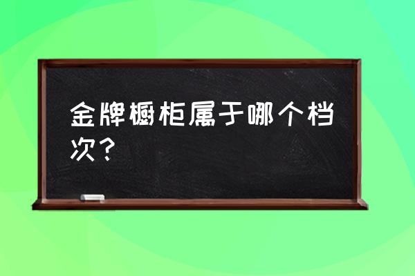 金牌橱柜排名第几 金牌橱柜属于哪个档次？