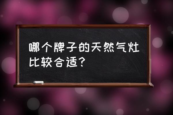 天然气灶具品牌 哪个牌子的天然气灶比较合适？