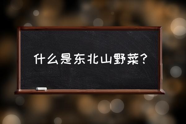 东北山野菜都有哪些 什么是东北山野菜？