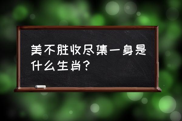 美妙绝伦形容什么生肖 美不胜收尽集一身是什么生肖？