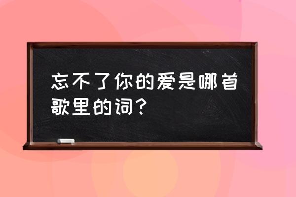 忘不了你的爱是哪首歌 忘不了你的爱是哪首歌里的词？