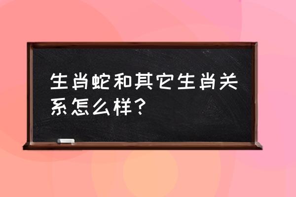 蛇最佳婚配相合表 生肖蛇和其它生肖关系怎么样？