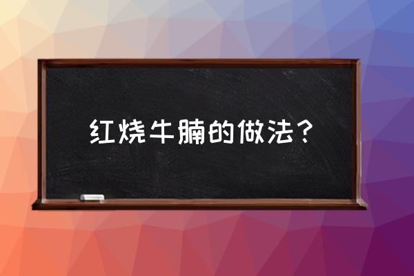 红烧牛腩的做法窍门 红烧牛腩的做法？