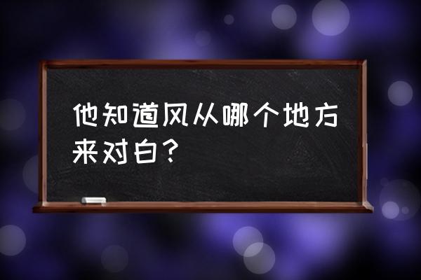 他知道风从哪个方向来感悟 他知道风从哪个地方来对白？