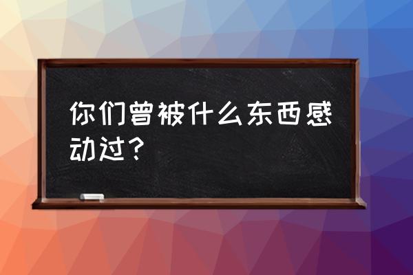 就这样被感动700字 你们曾被什么东西感动过？