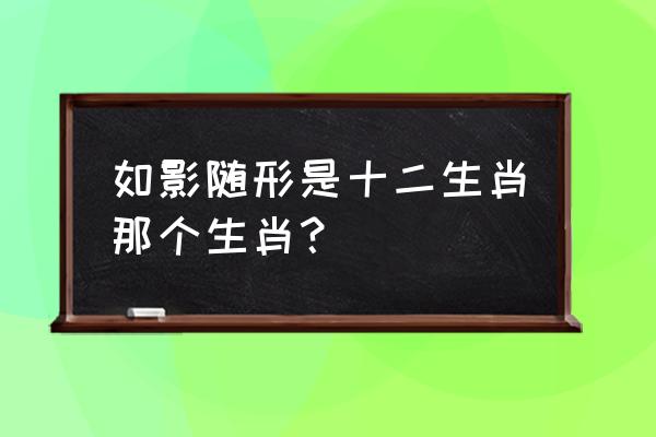 如影相随打一生肖 如影随形是十二生肖那个生肖？