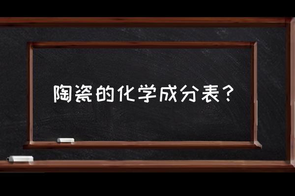 工业陶瓷原料 陶瓷的化学成分表？