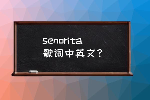 戒不掉你完整版 senorita 歌词中英文？