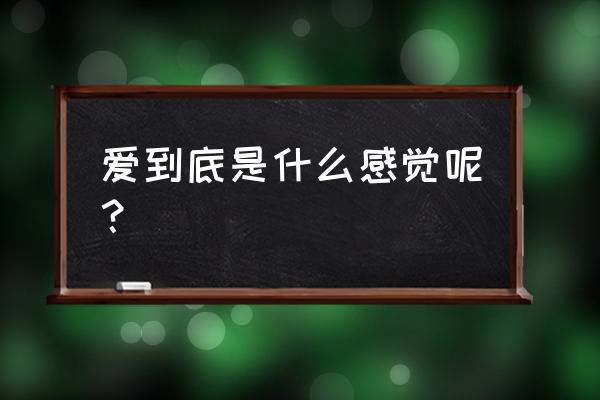 爱到底是什么感觉呢？ 爱到底是什么感觉呢？