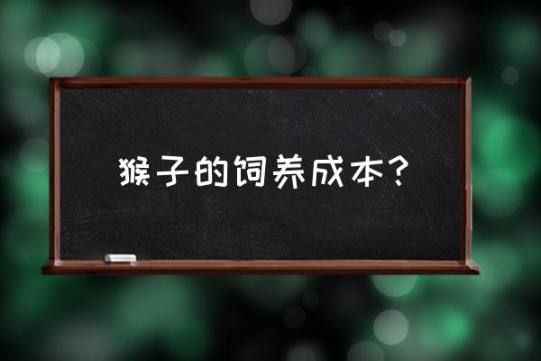 正规猴子养殖场 猴子的饲养成本？