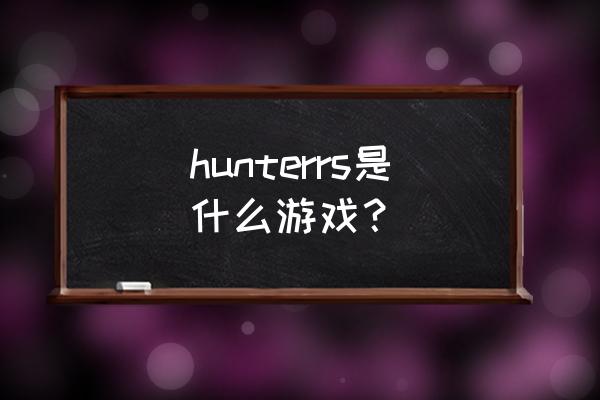 雨中冒险是什么类型 hunterrs是什么游戏？