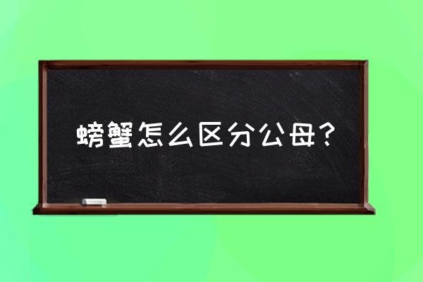 螃蟹怎么挑选公母 螃蟹怎么区分公母？