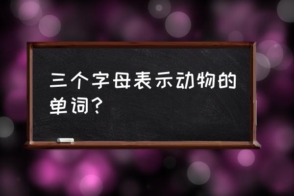 bee是指什么动物 三个字母表示动物的单词？