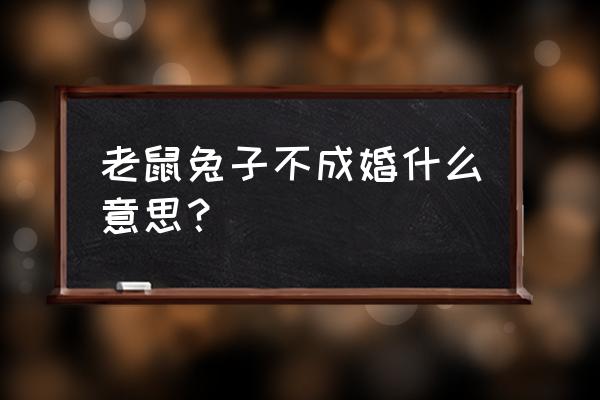 属鼠的最佳配偶属相 老鼠兔子不成婚什么意思？