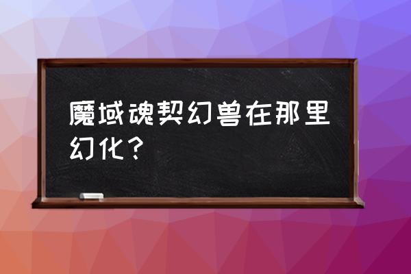 魔域魂契幻兽怎么解除不了 魔域魂契幻兽在那里幻化？