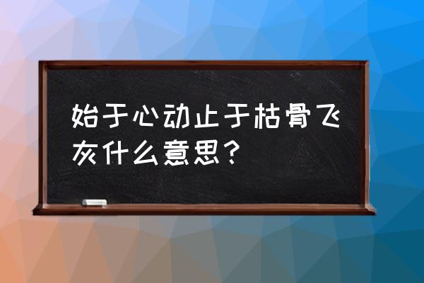 心动止于你下一句是什么 始于心动止于枯骨飞灰什么意思？