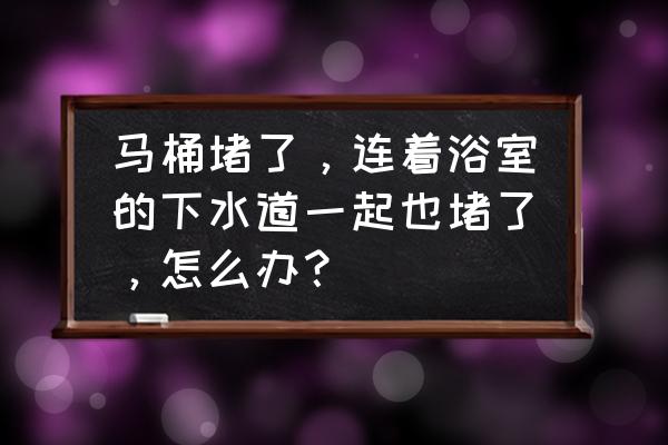 马桶下水道严重堵塞怎么办 马桶堵了，连着浴室的下水道一起也堵了，怎么办？