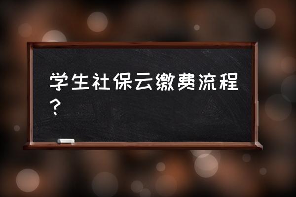 手机上怎么交社保步骤 学生社保云缴费流程？