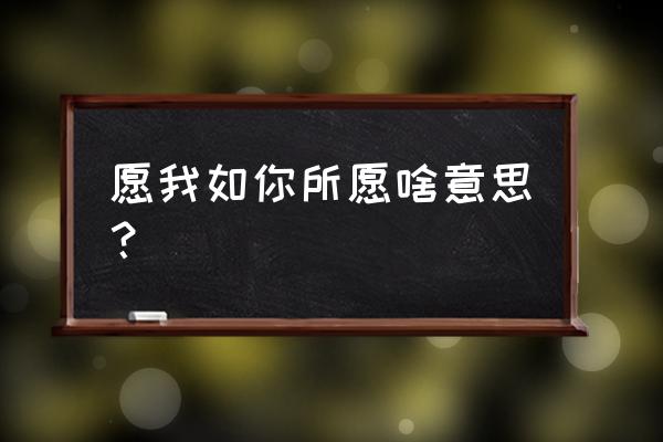 不辜负关心自己的人的期望的句子 愿我如你所愿啥意思？