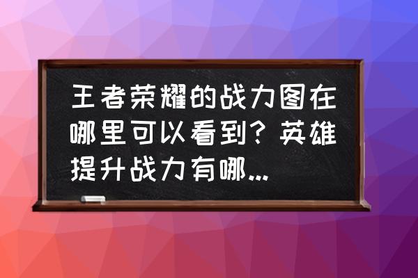 王者荣耀从哪里看自己的年度总结 王者荣耀的战力图在哪里可以看到？英雄提升战力有哪些简单的方式？