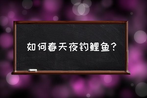 初春钓鱼小技巧鲤鱼怎么钓 如何春天夜钓鲤鱼？