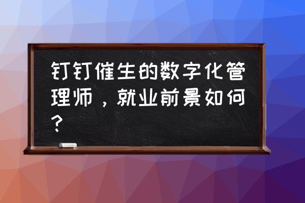 智能工资条收费吗 钉钉催生的数字化管理师，就业前景如何？