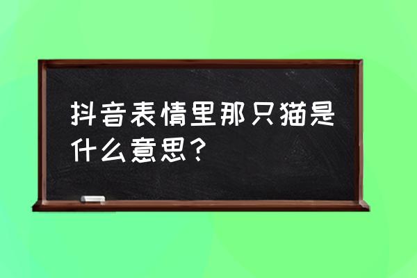 抖音里的五指操作怎么拍 抖音表情里那只猫是什么意思？