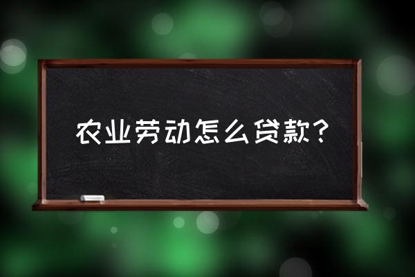 农村个人经营贷款怎么申请 农业劳动怎么贷款？