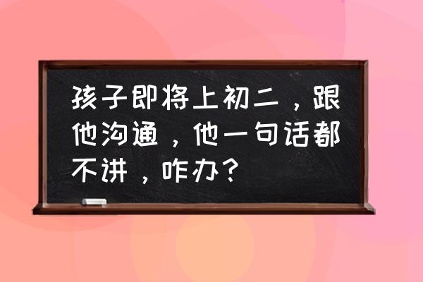 怎样更好的去与别人沟通 孩子即将上初二，跟他沟通，他一句话都不讲，咋办？