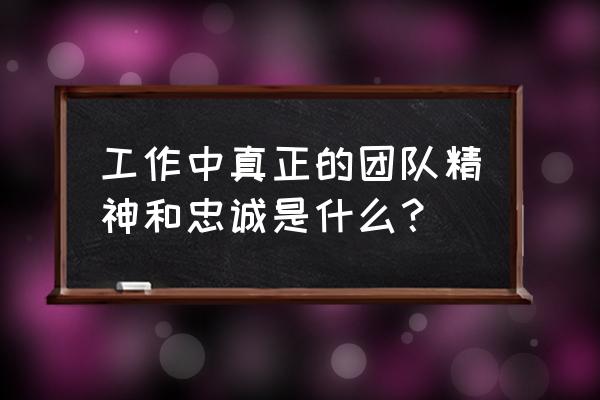 团队合作的句子经典 工作中真正的团队精神和忠诚是什么？