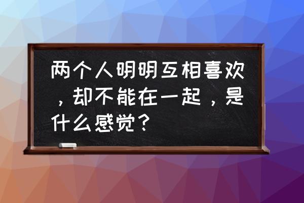 互相爱着对方的背影 两个人明明互相喜欢，却不能在一起，是什么感觉？