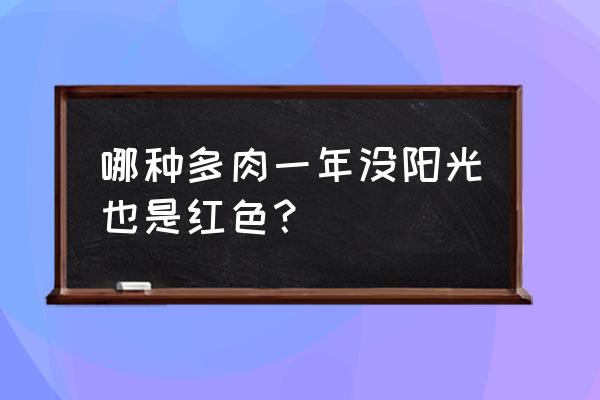 多肉从红变绿怎么才能让它变回红 哪种多肉一年没阳光也是红色？