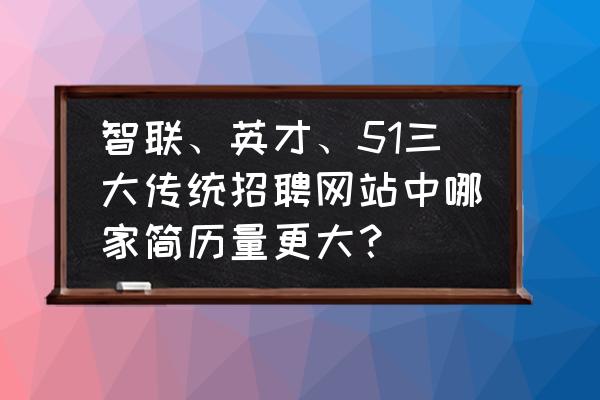 多面app怎么同步猎聘简历 智联、英才、51三大传统招聘网站中哪家简历量更大？