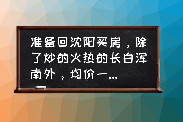 苏家屯急卖二手房 准备回沈阳买房，除了炒的火热的长白浑南外，均价一万以内还有哪个地方有前景值得买？