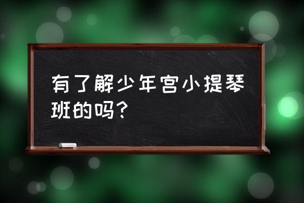 天津市少年宫 有了解少年宫小提琴班的吗？