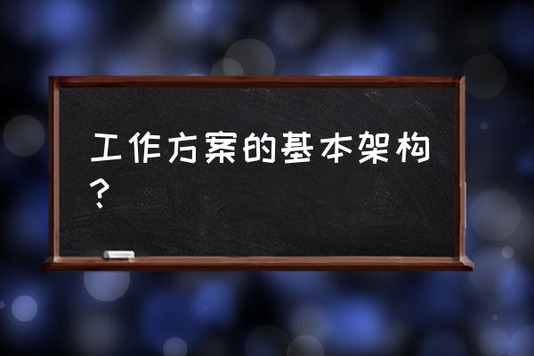 组织工作科学化规范化水平不高 工作方案的基本架构？