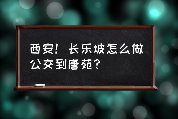 中国唐苑 西安！长乐坡怎么做公交到唐苑？