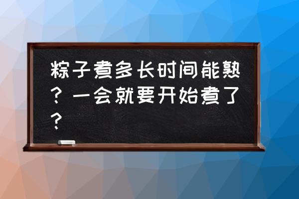 粽子要煮多少分钟才能熟 粽子煮多长时间能熟？一会就要开始煮了？