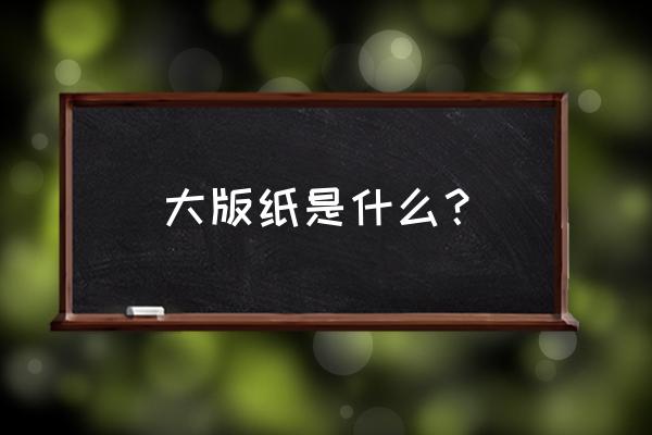 画册印刷纸张知识 大版纸是什么？