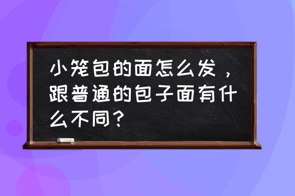 小笼包面皮的做法 小笼包的面怎么发，跟普通的包子面有什么不同？