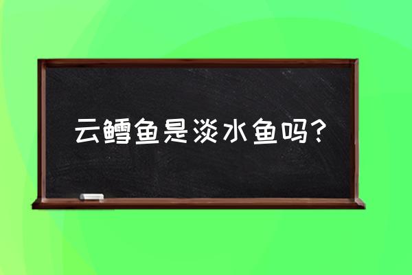 淡水鳕鱼图片价格 云鳕鱼是淡水鱼吗？