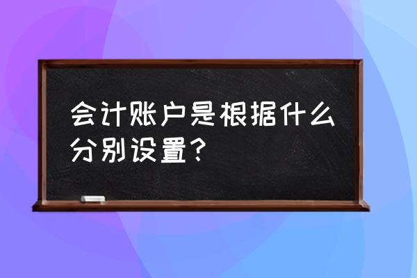 会计基础工作规范 会计账户是根据什么分别设置？