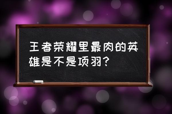 王者荣耀谁最肉第一名 王者荣耀里最肉的英雄是不是项羽？