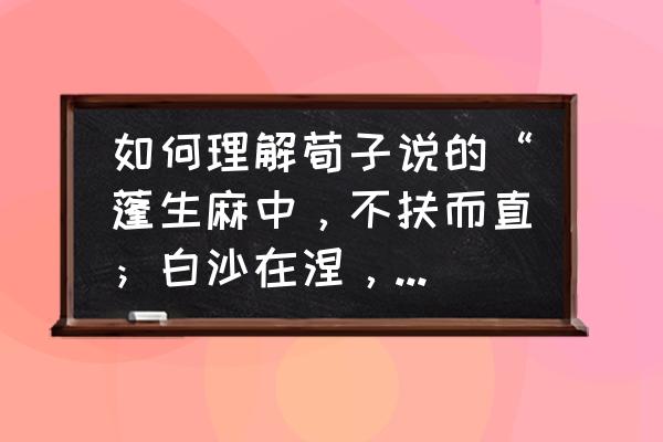 三个绝对中绝对纯洁的含义 如何理解荀子说的“蓬生麻中，不扶而直；白沙在涅，与之俱黑”？