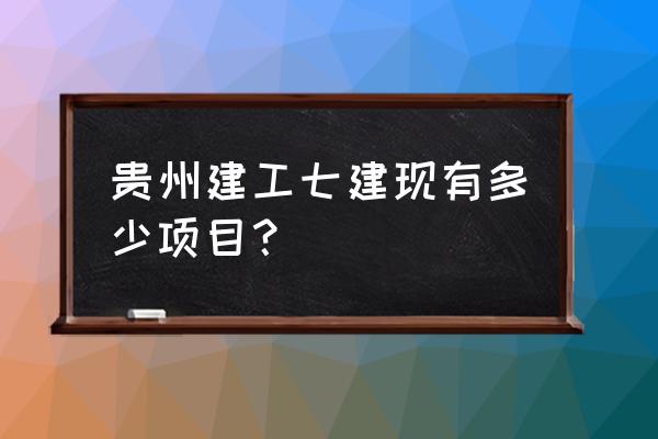 浦城小区 贵州建工七建现有多少项目？