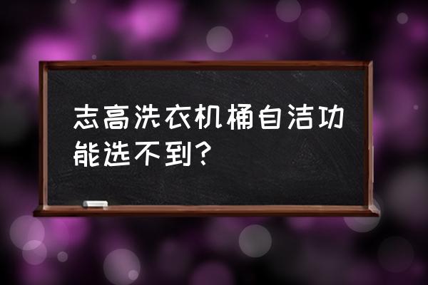 志高洗衣机配件有哪些 志高洗衣机桶自洁功能选不到？