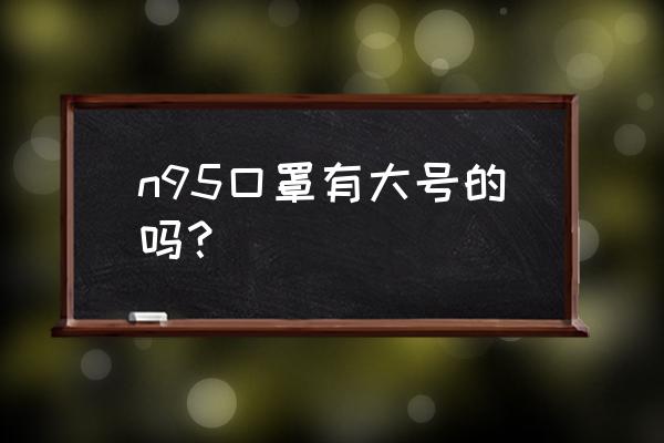 大中小号 n95口罩有大号的吗？